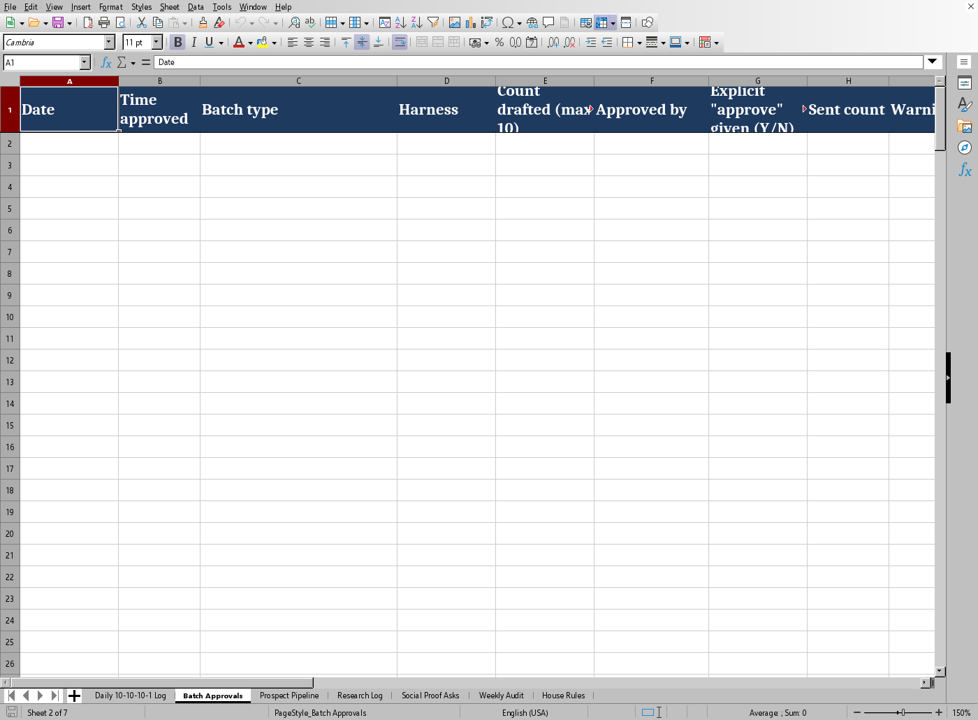 The ICON Prospecting Tracker open on the Batch Approvals tab